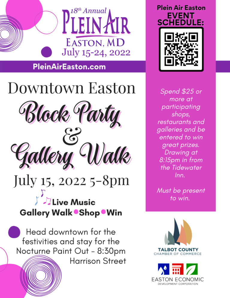 Plein Air Easton's Block Party, Gallery Walk, and Paint Out Easton